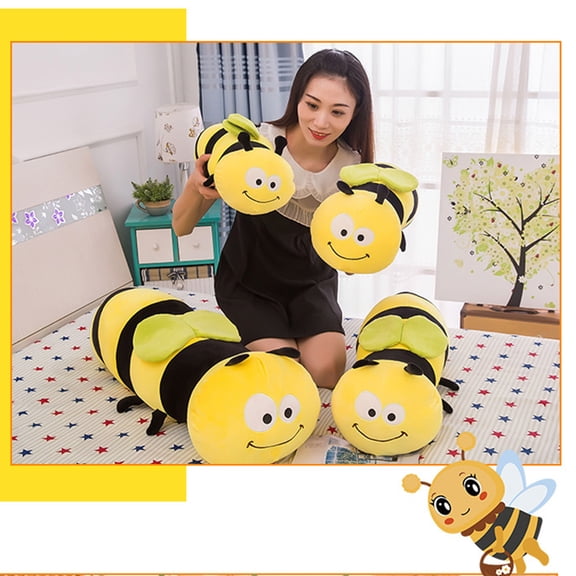 Gifts for Kids! Fwttom Cute Bee Stuffed Animals & Plushies - Soft Stuffed Animal Toddler Toys, Bumble Bee Pillow Toys for Kids, Holiday Gifts & Home Decor, M Size