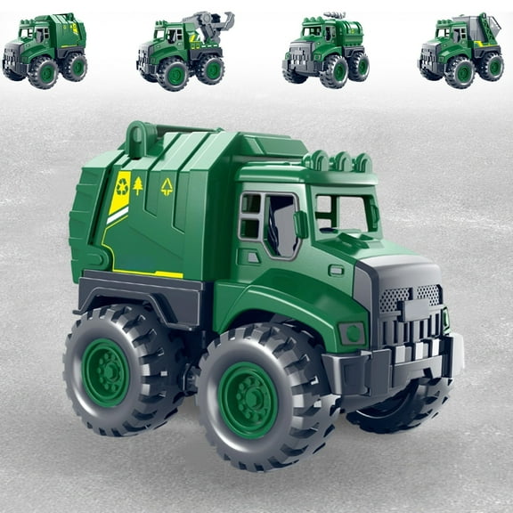 Gifts for Kids! Fwttom Diecast Garbage Truck Toys for Kids, Mini Alloy Sanitation Truck Toy Recycling Sanitation Trucks Model Set, Educational Toddler Car Toys Birthday Gifts for Boys Girls 3 - 9
