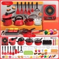 thumbnail image 1 of Gifts for Kids! Fwttom Kids Play Kitchen Accessories, 71 pcs Toddlers Toy Kitchen Sets with Play Food Dinnerware & Cooking Utensils, Educational Toys for Kids Learning Skills, 1 of 9