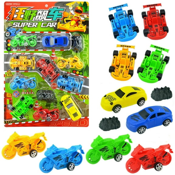 Gifts for Kids! Fwttom Toy Cars, 10 Pc Motorcycle Small Car Racing Toys Assorted Car Models Suitable for Gifts and Parties for Children Boys and Girls Gifts
