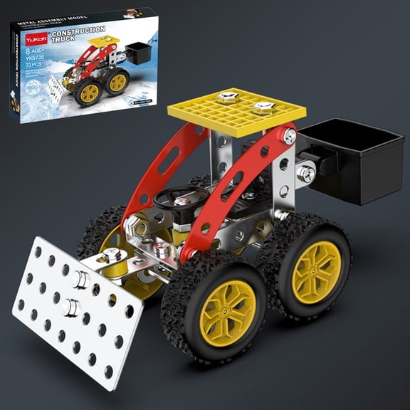 Gifts for Kids! Fwttom Toy Cars, Metal Snowplow Model Kits Building Toys Model Car Kits for Boys 8-12 Erector Set Car Metal Building Blocks for Kids Boys 8 9 10 11 12-16 Years Old