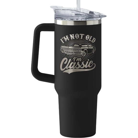 Gifts for Men - 40th, 50th, 60th, 70th, 80th Birthday Gifts for Men - Valentines, Fathers Day Present for Grandpa, Him, Dad, Husband, Boyfriend - 40 Oz Stainless Steel Tumbler with Lid & Straw