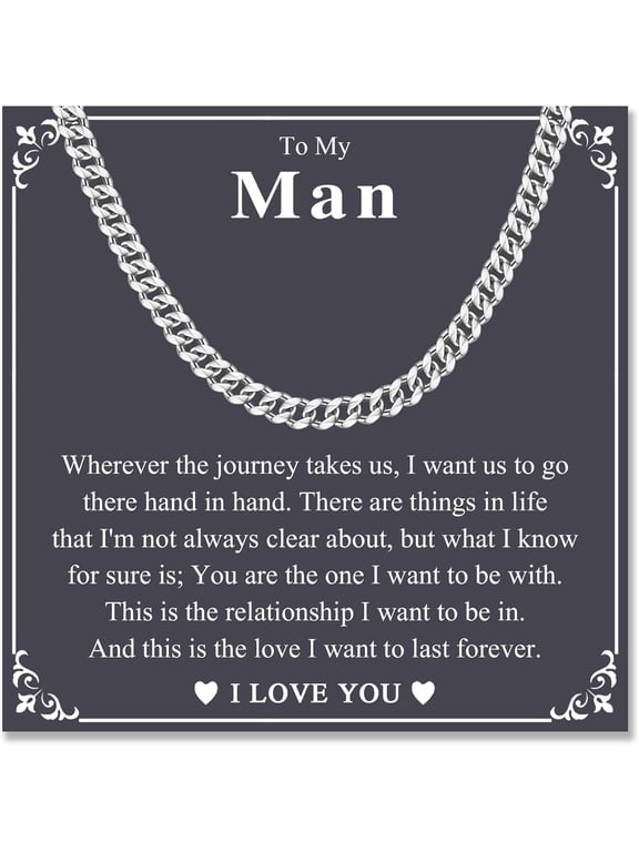 Gifts for Men, 6MM Cuban Link Chain Necklace for Him Boyfriend Husband Son Grandson Nephew Brother Friend -Easter Basket Stuffers Birthday Christmas Graduation Fathers Day Valentines Gifts