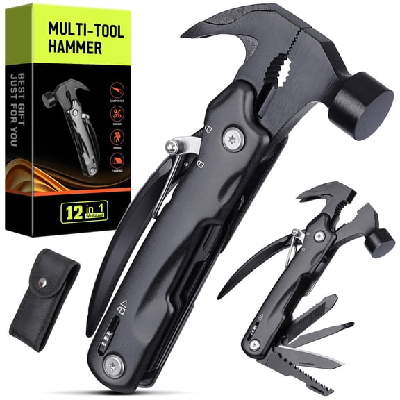 Gifts for Men - Birthday Gifts for Man, Dad, Husband, Mens Gift Ideas - Stocking Stuffers for Men, Mens Stocking Stuffers - Christmas Fathers Day Groomsmen Gift - Multitool Hammer for Camping, Hiking
