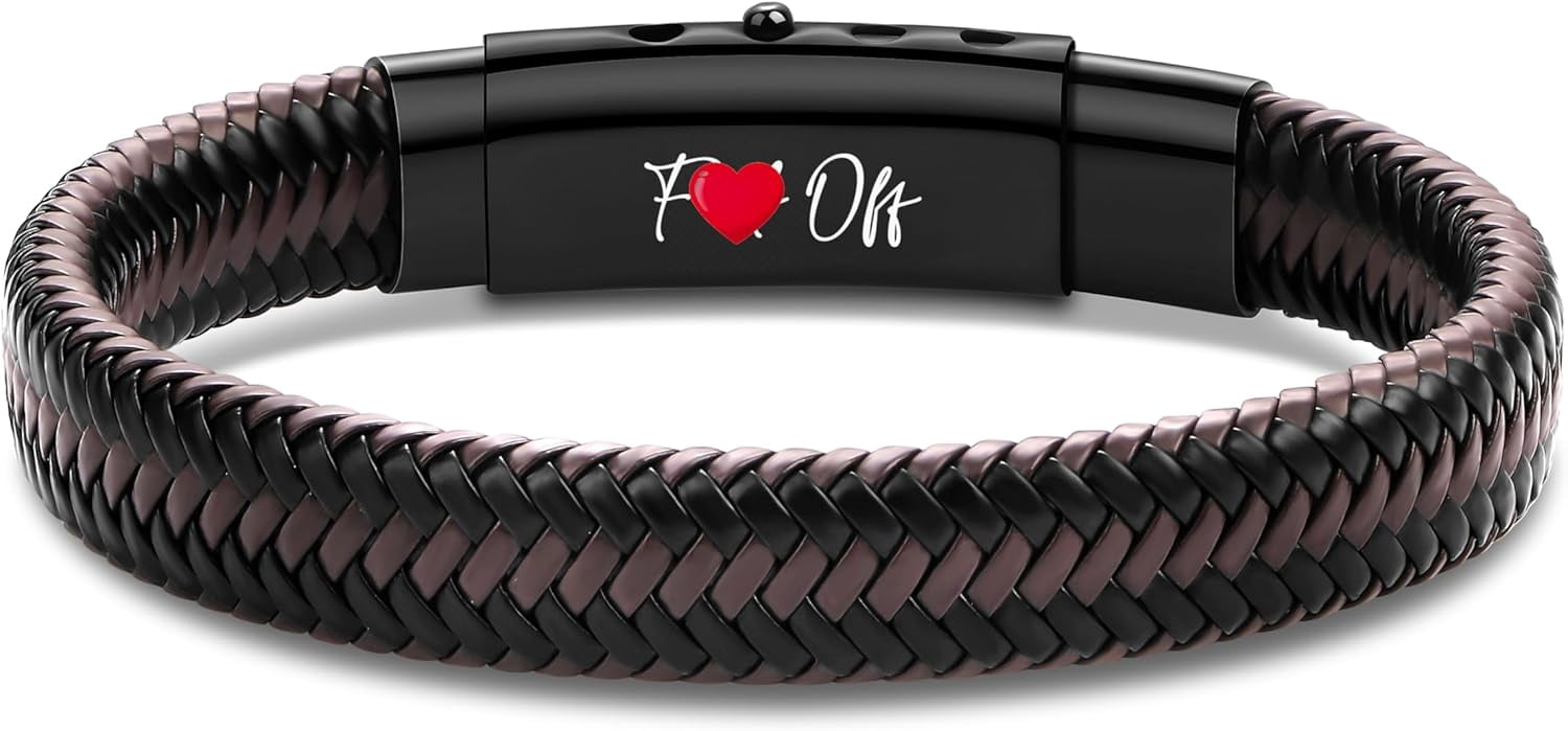 14th Birthday Gift - Personalised Leather Bracelet - Son Brother Grandson Nephew Godson Friend Boys