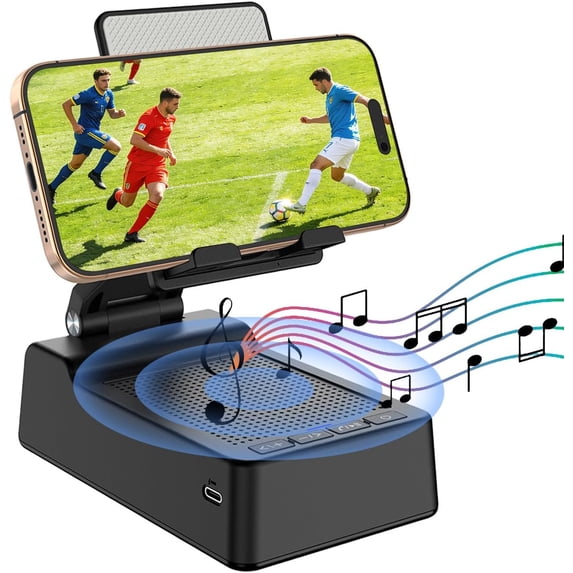 Gifts for Men,Cell Phone Stand with Wireless Bluetooth Speaker Anti-Slip Base HD Surround Sound Compatible with iPhone Smartphones,Cool Gadgets for Men,Birthday Gifts for Him Husband Boyfriend