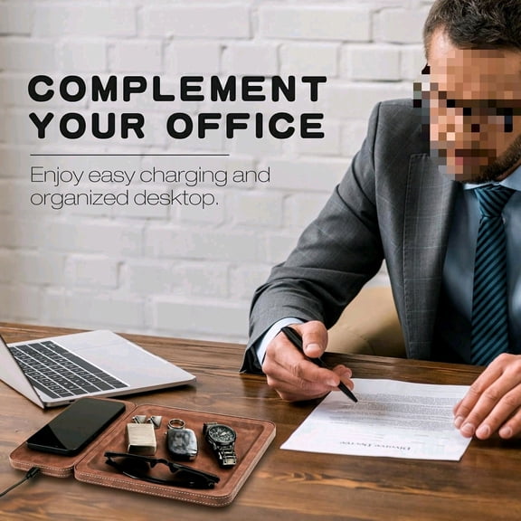 Gifts for Men Dad Husband from Daughter Son Wife, PU Leather Wireless Charging Station and Valet Tray, Easter Present Stocking Stuffers, Boyfriend Anniversary Birthday Gifts for Him$$