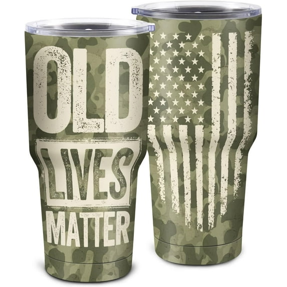 Gifts for Men,Funny Birthday or Retirement Gifts for Men,Dad, Grandpa,Elderly Man,or Senior Citizen,Unique Gag Gifts for Men,Old Lives Matter Tumbler 30oz