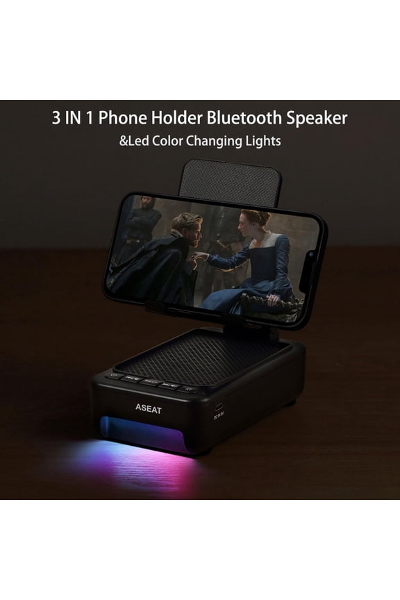 Gifts for Men Him, Cell Phone Stand with Bluetooth Speaker&Led Color Changing Light, Unique Gifts for Women Dad Her Husband, Cool Tech Gadget Wireless Speaker, Birthday Gifts for Men, Ideal Gifts