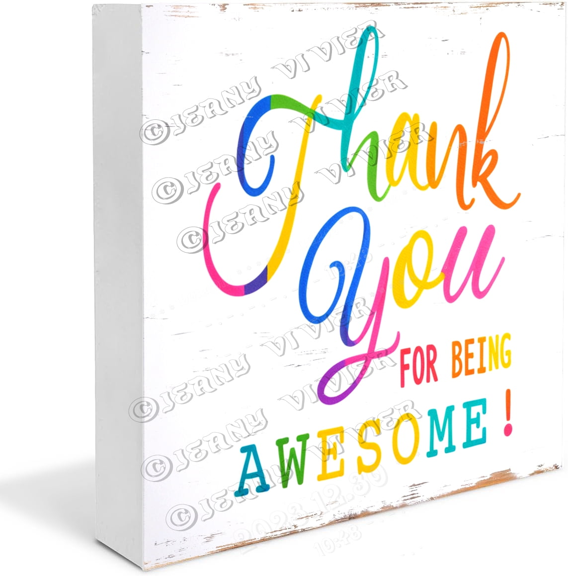 Gifts for Men,Thank You for Being Awesome Wood Box Sign