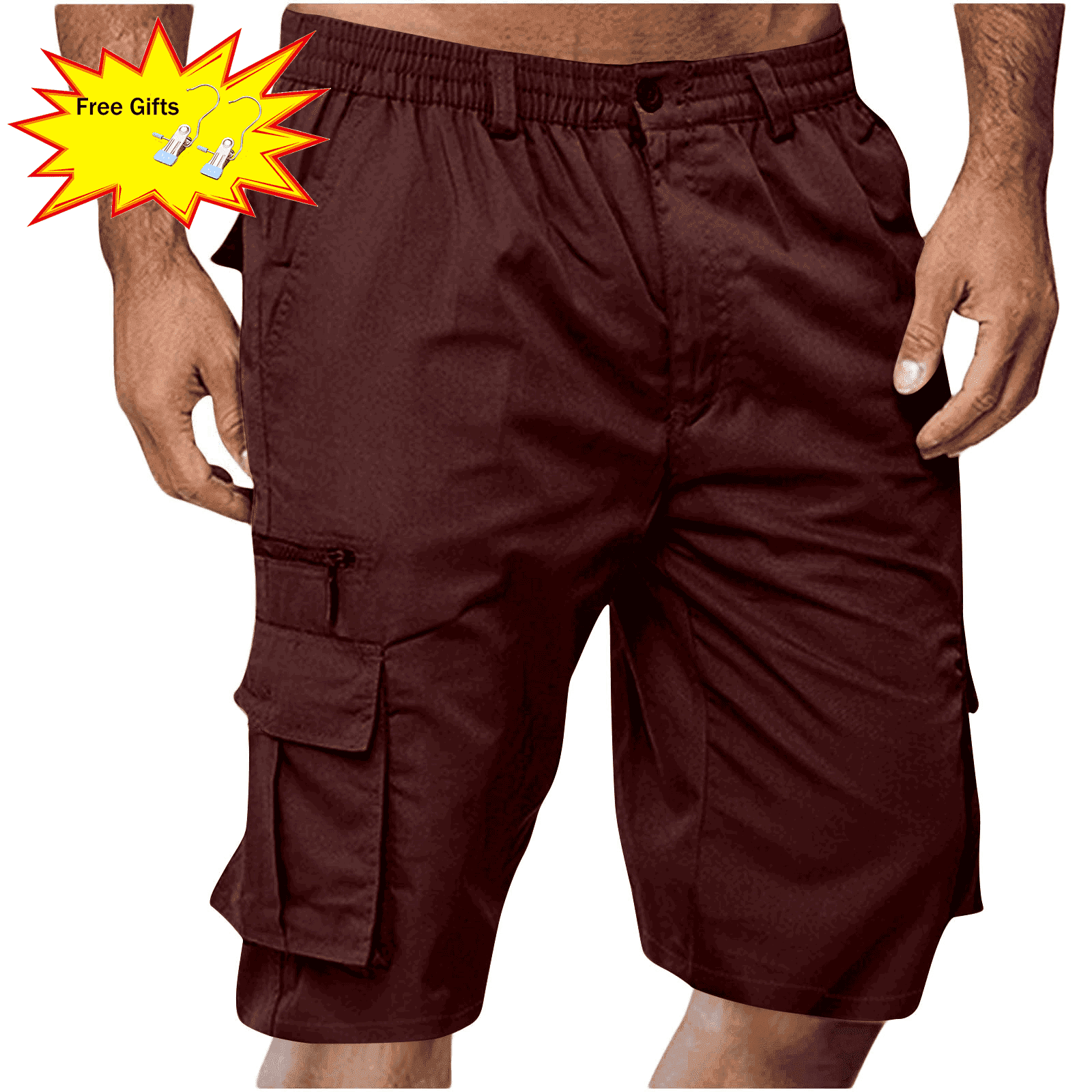 TrendAura Mens Breathable Cotton Shorts With Pockets And Elastic Waistband For Summer main image 1