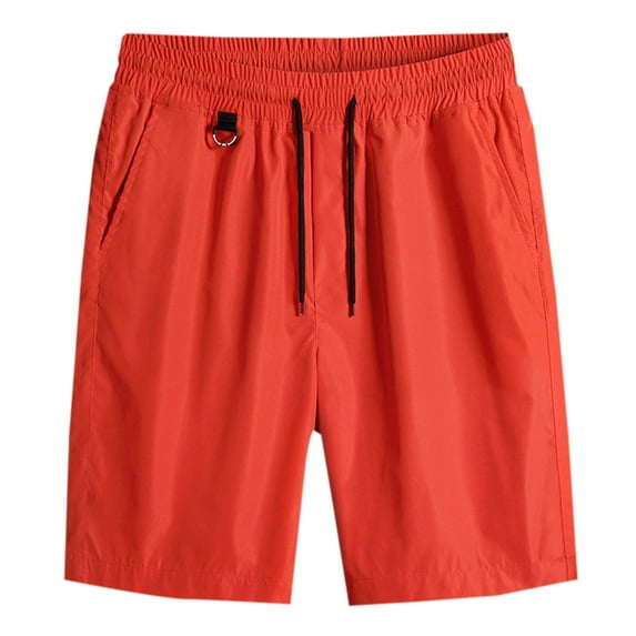 Gifts for Men! Titcea Men's Shorts Elastic Waisted Solid Color Straight Drawstring Athletic Shorts with Pockets Running Workout Breathable Summer Casual Shorts
