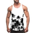 thumbnail image 1 of Gifts for Men! Titcea Tank Tops Men Palm Tree Printed Round Neck Sleeveless Thin Strap Leakage Back Shirts Hawaiian Beach Holiday T Shirts Summer Casual Tank Top, 1 of 4