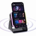 thumbnail image 1 of Gifts for Men Women, 5in 1 Wireless Induction Speaker, Bt Speaker with Cell Phone Stand Compatible with iPhone iPad Android Tablet, Cool Gadgets Gifts for Birthday, 1 of 11