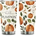 thumbnail image 1 of Gifts for Men Women - Birthday Thanksgiving Autumn Fall Season - Hello Pumpkin Flower 20oz Stainless Steel Tumbler For Mom Dad Girl Boy Friend Wife Husband Daughter, 1 of 6