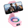thumbnail image 1 of Cillso Phone Stand with Bluetooth Speaker, Gifts for Men Women, Foldable Adjustable Desktop Phone Holder with HD Stereo Sound & LED Lights, 4-in-1 Tech Gadget Compatible with iPhone, Android & iPad, 1 of 9