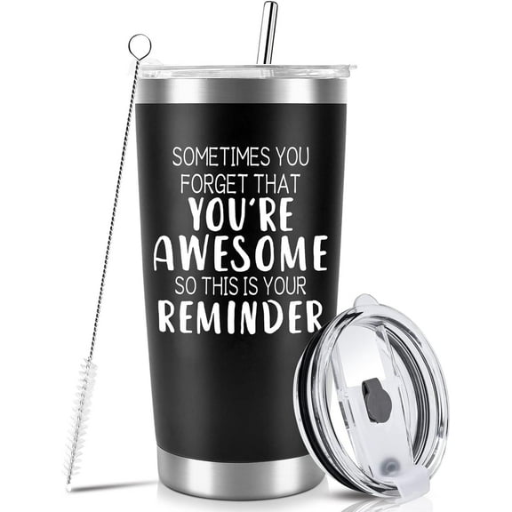 Gifts for Men Women Dad Husband Dad Him-20 OZ Tumbler Cup with Straws,Lids-Fathers Day, Christmas, Birthday, Valentines Day Thank you Gifts Inspirational Stocking Stuffers for Best Friend Brothers Son