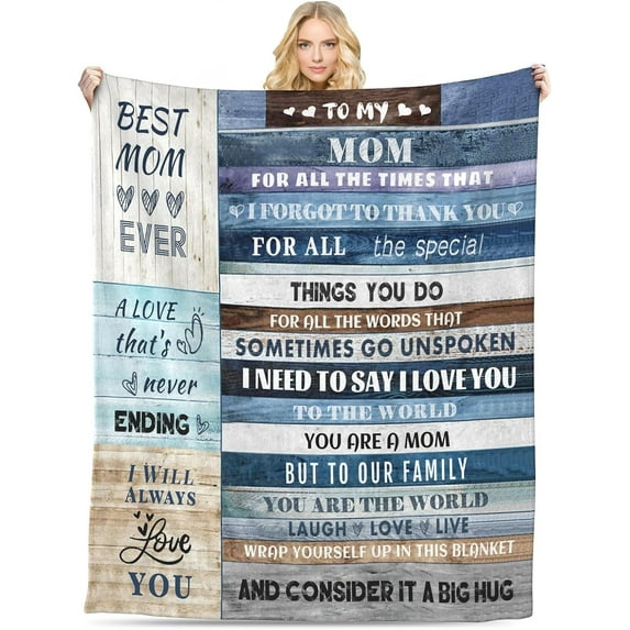 Gifts for Mom, Anniversary Birthday Gifts for Mom, Blanket to Mom from Daughter Son, Presents for Mother's Day,Christmas, Valentine's Day, Soft Flannel Throw Blanket Bed Mom Blanket Gift(50x60)
