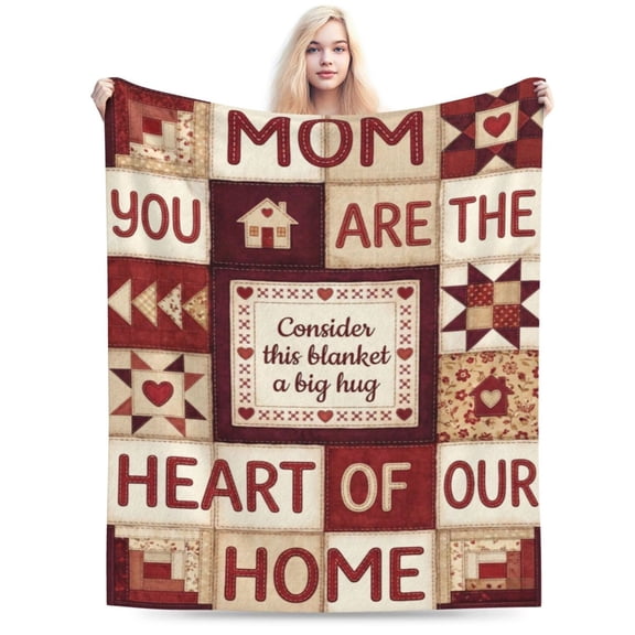 Gifts for Mom, Anniversary Birthday Gifts for Mom, Blanket to Mom from Daughter Son, Presents for Mother's Day,Christmas, Valentines, Soft Flannel Throw Blanket 50x40