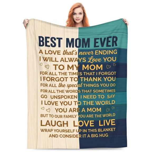 Gifts for Mom, Anniversary Birthday Gifts for Mom, Blanket to Mom from Daughter Son, Presents for Mother's Day,Christmas, Valentines, Soft Flannel Throw Blanket Bed Blanket 50x40