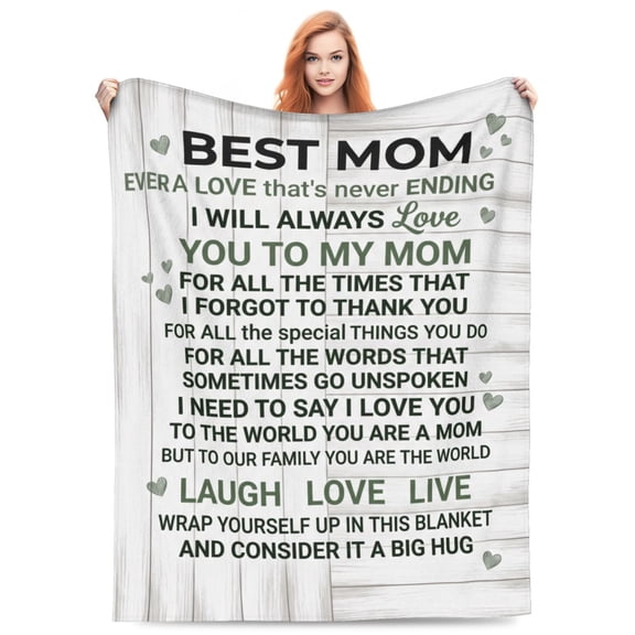 Gifts for Mom, Anniversary Birthday Gifts for Mom, Blanket to Mom from Daughter Son, Presents for Mother's Day,Christmas, Valentines, Soft Flannel Throw Blanket Bed Blanket 50x40