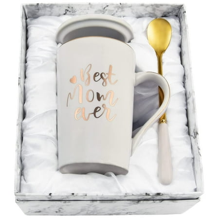 Gifts for Mom - Best Mom Ever Coffee Mug, Mom Gifts for Mothers Day, Birthday Gifts, Christmas Gifts, Mom Gifts, Futtumy 14 fl oz White Coffee Mugs Ceramic Mug Tea Cup