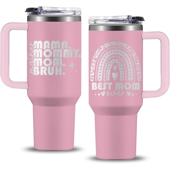 Gifts for Mom, Best Mom Ever Tumbler 40oz with Handle and Straw, Mama/Mom Gifts From Daughter Son, Mom Birthday Gifts, Mothers Day Presents Ideas, Christmas Gifts for Best Mom Ever Mug, Flower