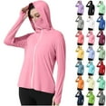 thumbnail image 1 of Gifts for Mom! BiZtdJrK Womens Sun Protection Shirts Lightweight Jacket Casual Zip Up Hoodie Workout Fishing Hiking Long Sleeve T-Shirt with Thumb Holes Beige S, 1 of 9