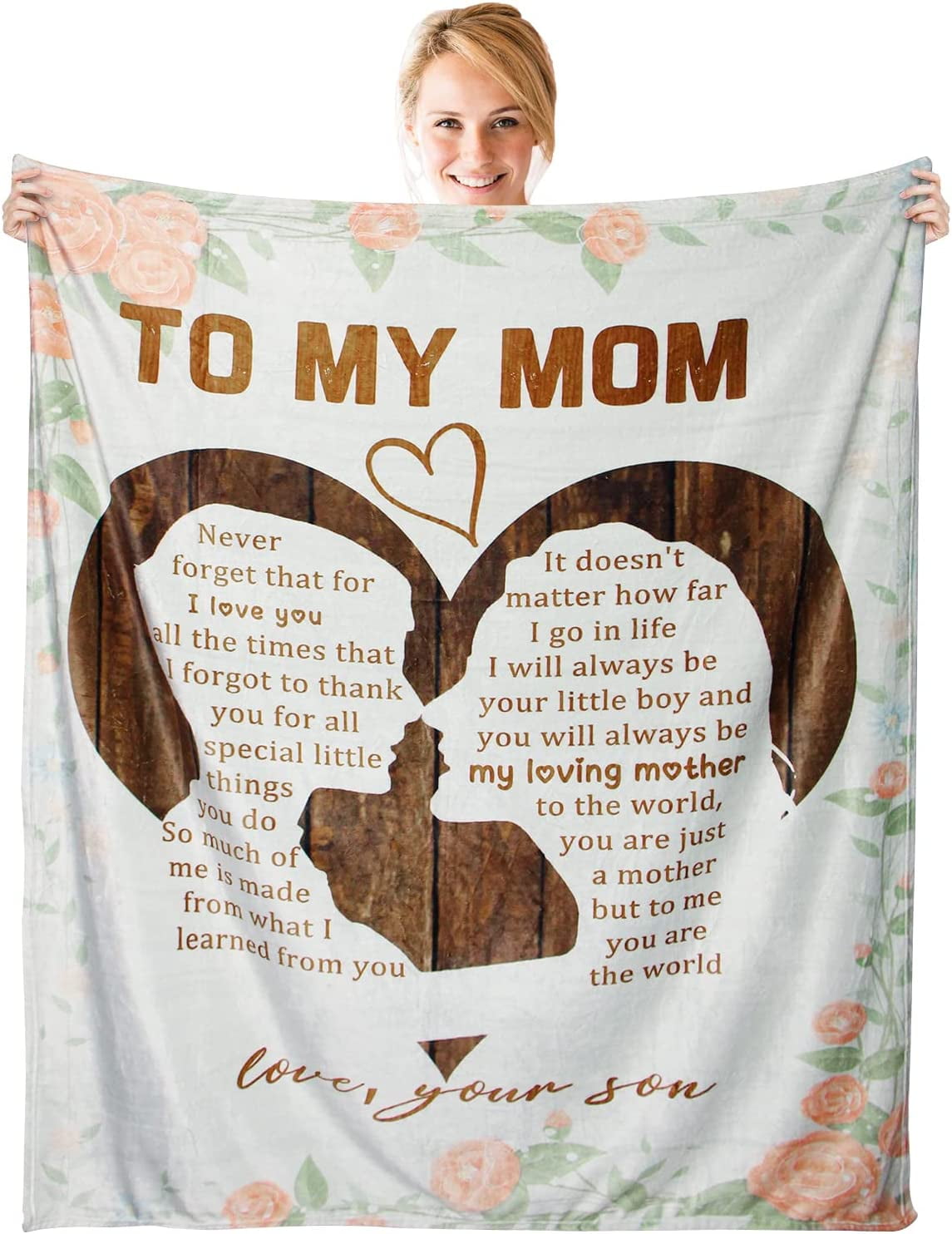 Gifts for Mom Birthday Gifts for Mom from Son to My Mom Blanket Christmas Valentines Day Mothers Day Present Ideas for Mom I Love You Best Mom Ever Gift Super Soft Throw