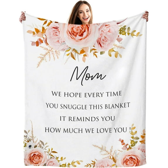 Gifts for Mom Blanket, Mom Gifts, Birthday Gifts for Mom, Mom Birthday Gifts, Mother's Day Mom Gifts from Daughters Son Soft Flannel Throw Blanket 60" x 50"
