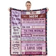thumbnail image 1 of Gifts for Mom, Blanket for Mom Birthday Gifts for Mom from Daughter Son - Mothers Day Thanksgiving I Love You Mom Gifts Soft Cozy Throw Blanket 50"x60", 1 of 7