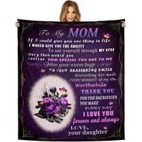 Gifts for Mom,Blanket to Mom from Daughter,Blanket Soft Mom Blanket Personalized Flannel Throw Blanket Christmas Thanksgiving Birthday Gifts for Mom Butterfly Blanket50 x60