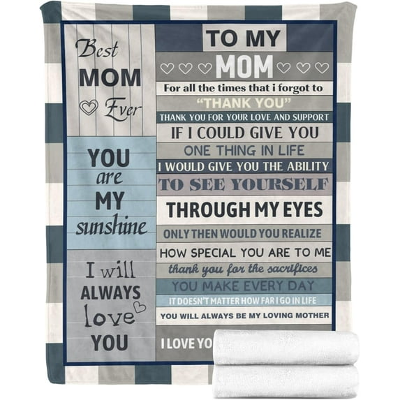Gifts for Mom Blanket, Mom Gifts, Birthday Gifts for Mom, Mom Birthday Gifts, Best Mom Ever Gifts, Mom Gift from Daughter Son, Mom Gifts for Mothers Day/Christmas/Valentine''s Day,Mom Blanket 60"x50"