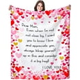 thumbnail image 1 of Gifts for Mom Blanket,Mom Heart Blanket Gifts from Daughter Son,Mom Birthday Gifts,I Love You Mother Gift Ideas,Super Warm Soft Flannel Throw Blanket 50"x40", 1 of 5