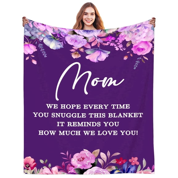 Gifts for Mom Blanket Throw Best Mom Ever Moms Birthday Gift Mommy Blankets Soft Flannel Bedding Mother's Day Blanket Valentines Day Gifts for Mother from Daughter Son Anniersaries Gift 50"X40"