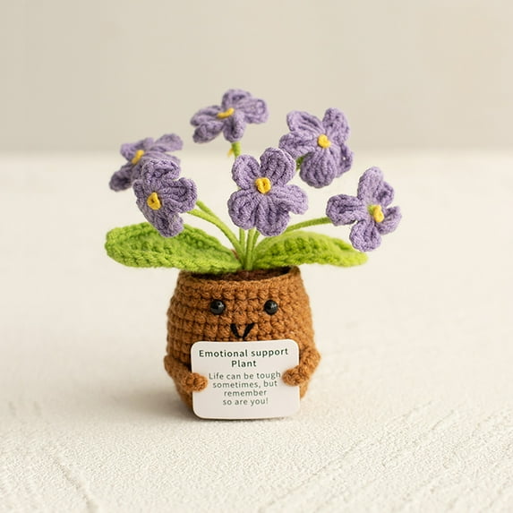 Mini Positive Crochet Potted Crochet Of The Valley With Positive Cards Inspirational Crochet Flower Pot Decoration Positive Crochet Toy