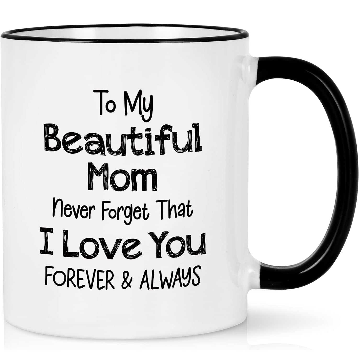 Gifts for Mom - Coffee Mug Gifts for Beautiful Mom from Son Daughter, Mothers Day Gifts, Christmas Gifts, Birthday Gifts, Futtumy White 11 fl oz Coffee Mugs Ceramic Mug Tea Cup
