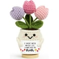 thumbnail image 1 of Gifts for Mom - Cute Christmas, Mothers Day, Birthday Gifts for Moms - Emotional Positive Support Crochet Flower Plush - Knitted Positive Tulip Flowers Crochet Doll, 1 of 7