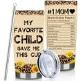 thumbnail image 1 of Gifts for Mom From Daughter Best Mom Birthday Gifts From Son Gifts for Mothers Day 20oz Funny Mom Cup Christmas Presents for Mother From Favorite Child Kids Travel Tumbler With Lid Straw, 1 of 6