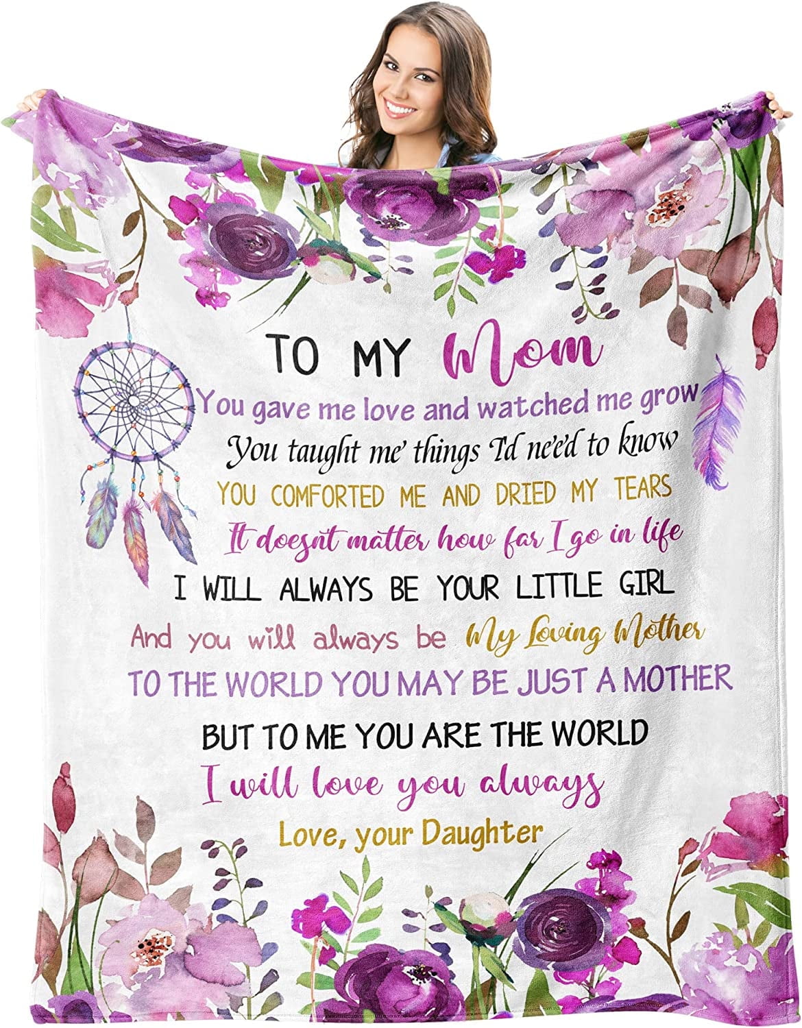 Gifts for Mom from Daughter Blanket 60\u201d X50\u201d - Mothers Day Birthday Gifts for Mom - Mom Gifts Blanket - Valentines Day Gifts for Mom - Flannel Soft Warm Cozy Throw Blankets for Bed Sofa