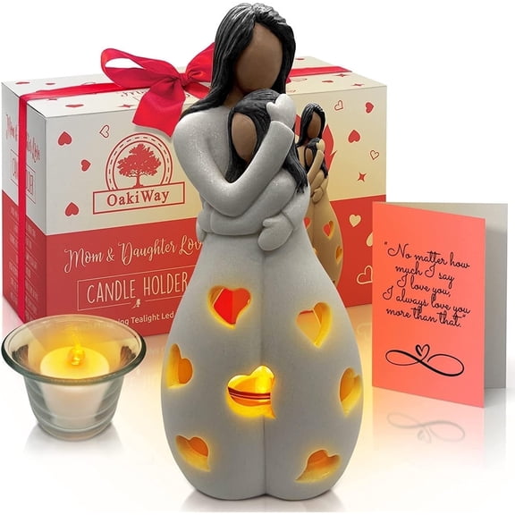 OakiWay Mom Statue LED Candle Holder from Daughter – Unique Birthday & Mother’s Day Present for Cool Gift from Daughter