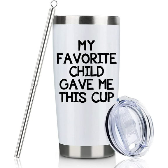 Gifts For Mom From Daughter Gifts For Dad From Son 20oz White Funny Travel Tumbler Happy Birthday Gifts For Mother And Father Christmas Bday Presents For Mom Dad Wine Cup With Lid Straw Keychain