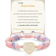 thumbnail image 1 of Gifts for Mom Daughter Granddaughter Mothers Day Gifts for Wife Girlfriend to My Sister Jasper Heart Bracelets Natural Stone Bracelet Birthday Anniversary Jewelry for Women, 1 of 5