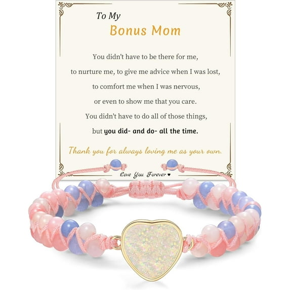Gifts for Mom Daughter Granddaughter Mothers Day Gifts for Wife Girlfriend to My Sister Jasper Heart Bracelets Natural Stone Bracelet Birthday Anniversary Jewelry for Women