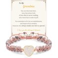 thumbnail image 1 of Gifts for Mom Daughter Granddaughter Mothers Day Gifts for Wife Girlfriend to My Sister Jasper Heart Bracelets Natural Stone Bracelet Birthday Anniversary Jewelry for Women, 1 of 5