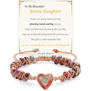 WONDERSHE Gifts for Mom Daughter Granddaughter Mothers Day Gifts for Wife Girlfriend to My Sister Jasper Heart Bracelets Natural Stone Bracelet Birthday Anniversary Jewelry for Women