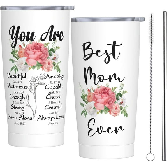 Gifts for Mom from Daughter, Son - 20 OZ Tumbler Mom Gifts for Mom, Mother-in-Law, Wife, Women - Best Mom Ever Insulated Cup Valentines Day Birthday Presents Gift from Kids Husband
