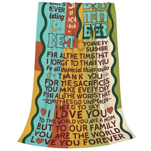 Gifts for Mom from Daughter & Son - Best Mom Ever Gifts - Blanket for Moms Birthday Gift - Christmas Anniversary Mothers Day Presents Ideas for Women - Gift for Mother - to My Mom's Blanket 50x40