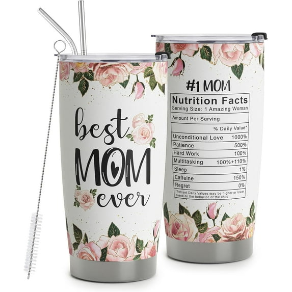 Gifts For Mom From Daughter, Son, Christmas, Mothers Day, Birthday Gifts For Mom, Grandma, Mother In Law, Bonus Mom, Best Mom Ever Gifts For Women, Valentines Day, 20 Oz Stainless Steel Tumbler