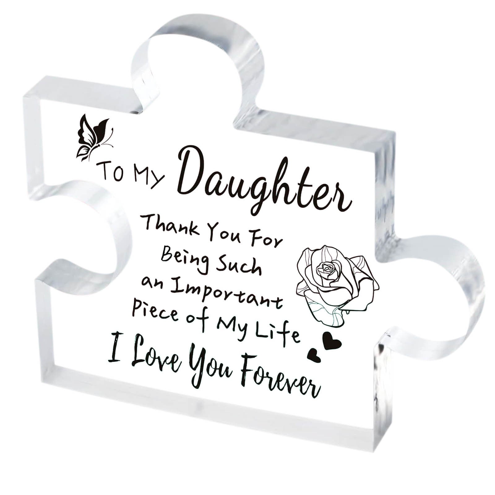 Gifts for Mom from Daughter Son - Engraved Acrylic Block Puzzle